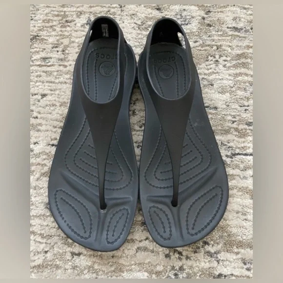 Crocs Sexi Serena Sandals Size 8 Black - Picture 2 of 8